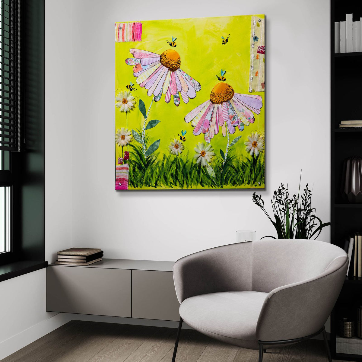Spring Delight by Carrie Sharp - 36x36 acrylic wall art in a room