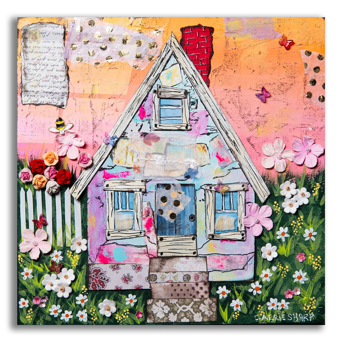 Sweet Sunset Cottage by Carrie Sharp acrylic glass wall art