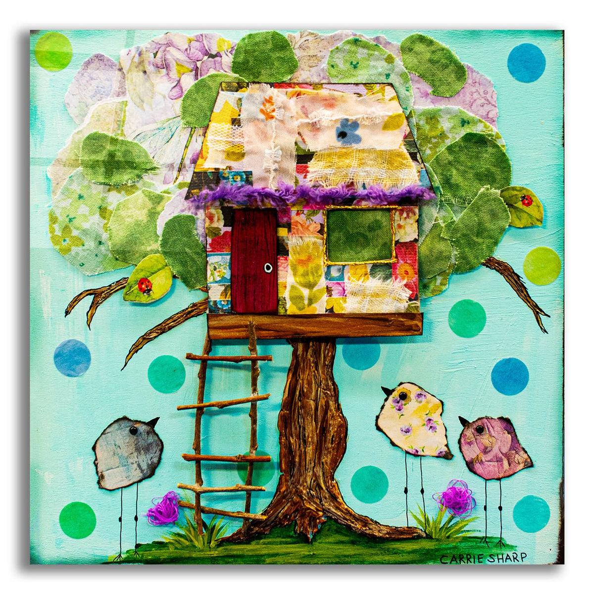 Treehouse For The Birds by Carrie Sharp acrylic glass wall art