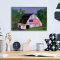 Barn With Flag 4 by C Munro - 16x12 acrylic wall art in a room
