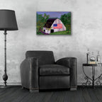 Barn With Flag 4 by C Munro - 24x16 acrylic wall art in a room
