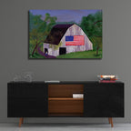 Barn With Flag 4 by C Munro - 36x24 acrylic wall art in a room