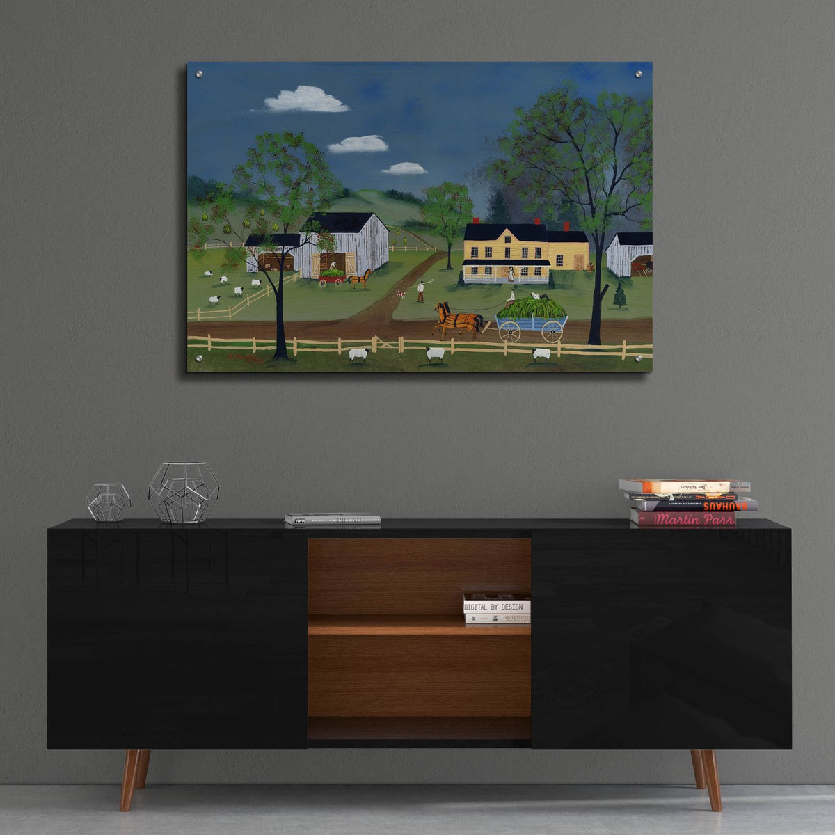 Bringing In The Hay by C Munro - 36x24 acrylic wall art in a room