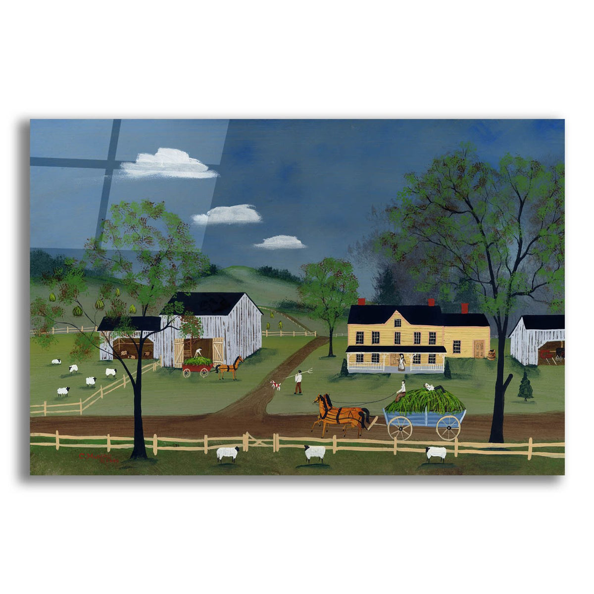 Bringing In The Hay by C Munro acrylic glass wall art