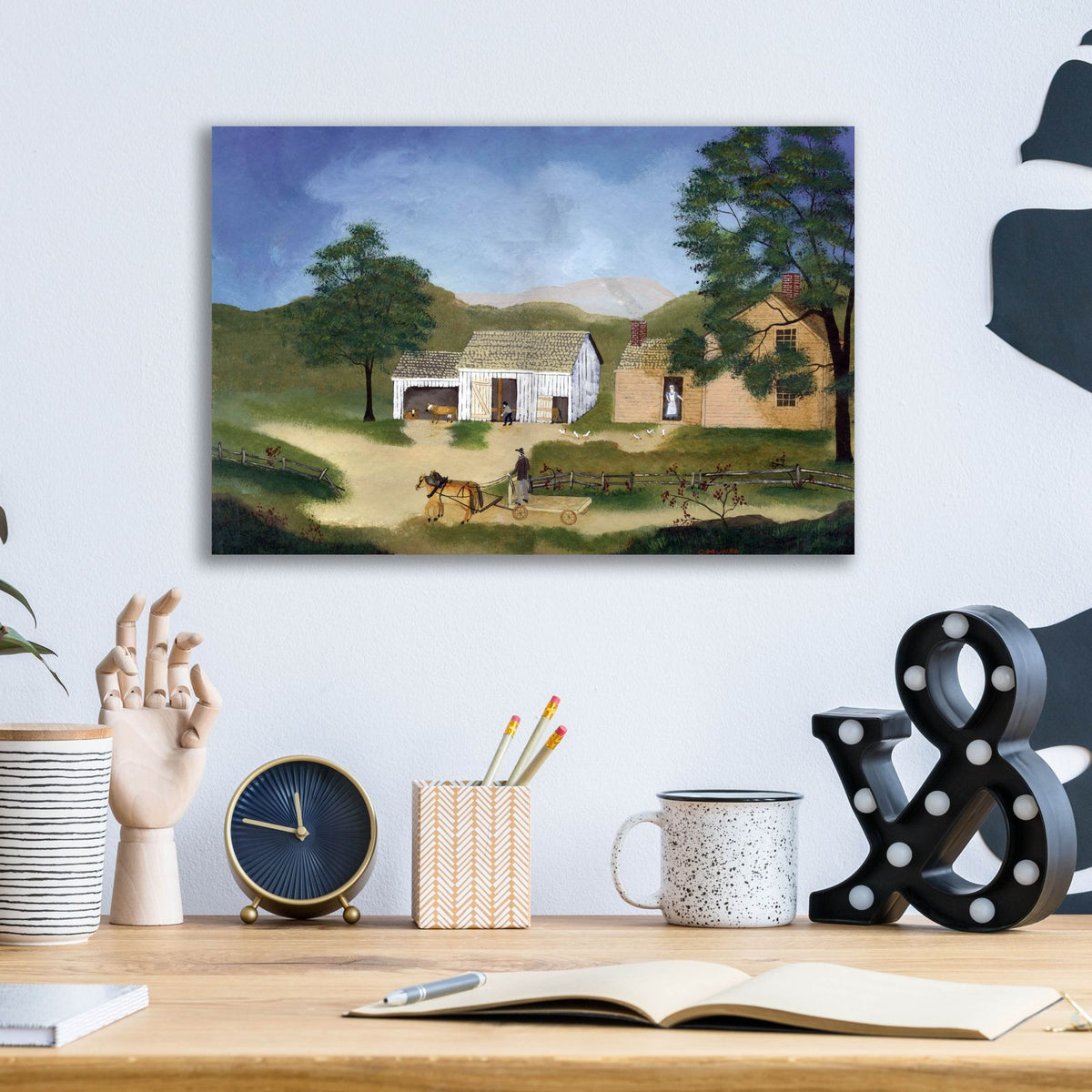 Coming Into The Barnyard by C Munro - 16x12 acrylic wall art in a room