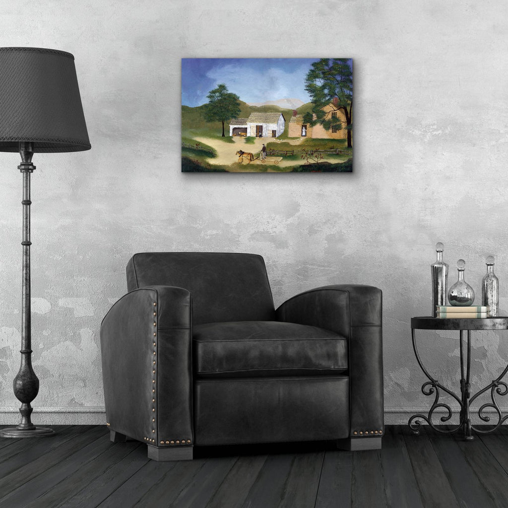 Coming Into The Barnyard by C Munro - 24x16 acrylic wall art in a room