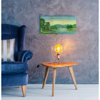 Fishing On The Hudson by C Munro - 24x12 acrylic wall art in a room