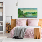 Fishing On The Hudson by C Munro - 48x24 acrylic wall art in a room
