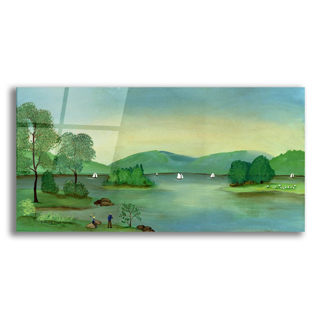 Fishing On The Hudson by C Munro acrylic glass wall art