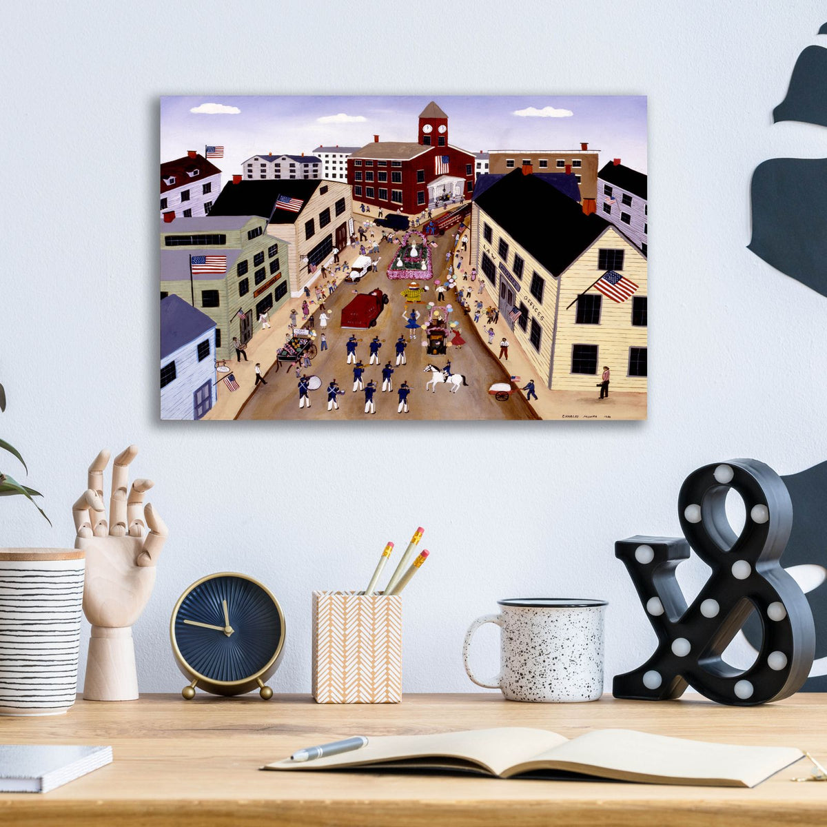 Fourth Of July Parade by C Munro - 16x12 acrylic wall art in a room