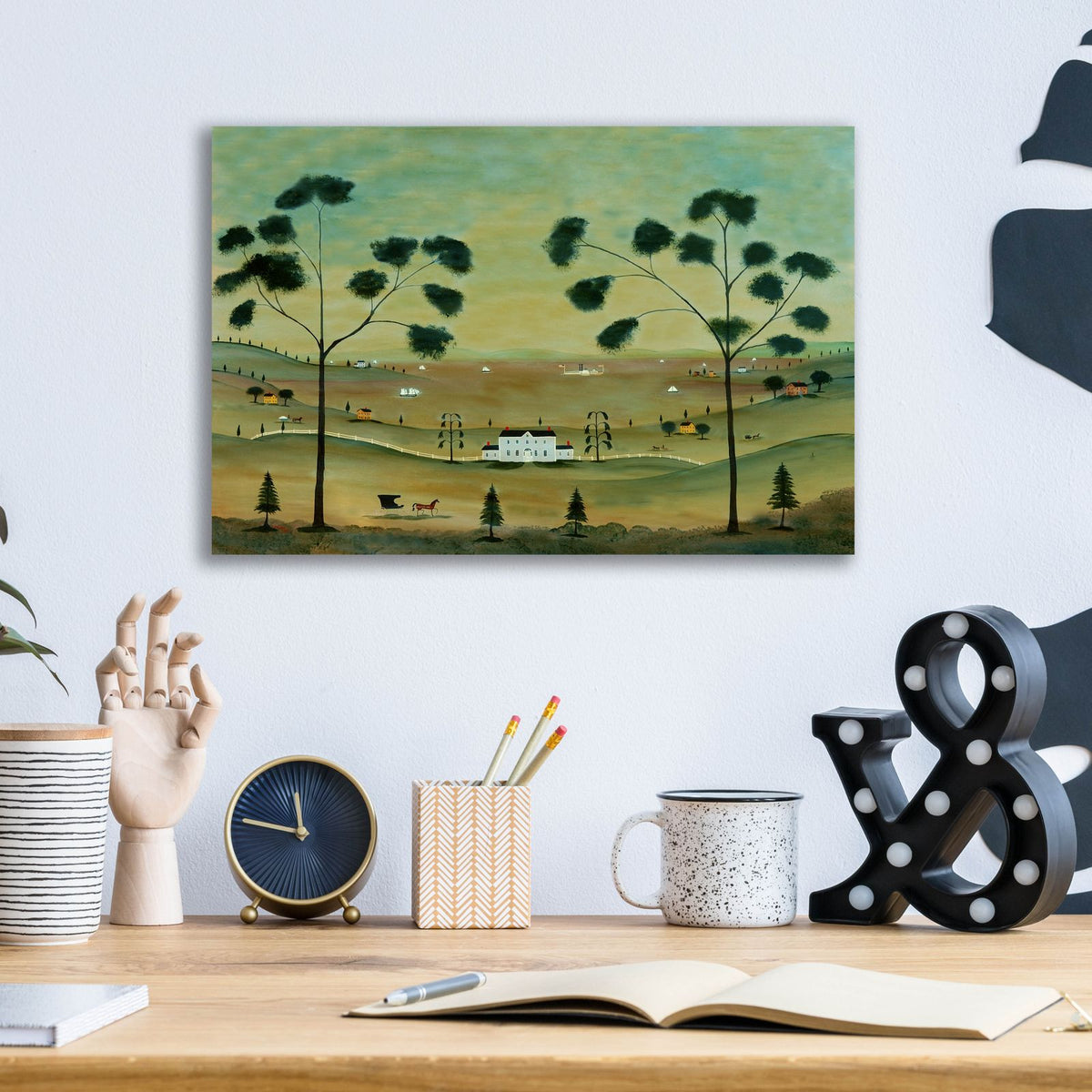 Hudson River Landscape by C Munro - 16x12 acrylic wall art in a room