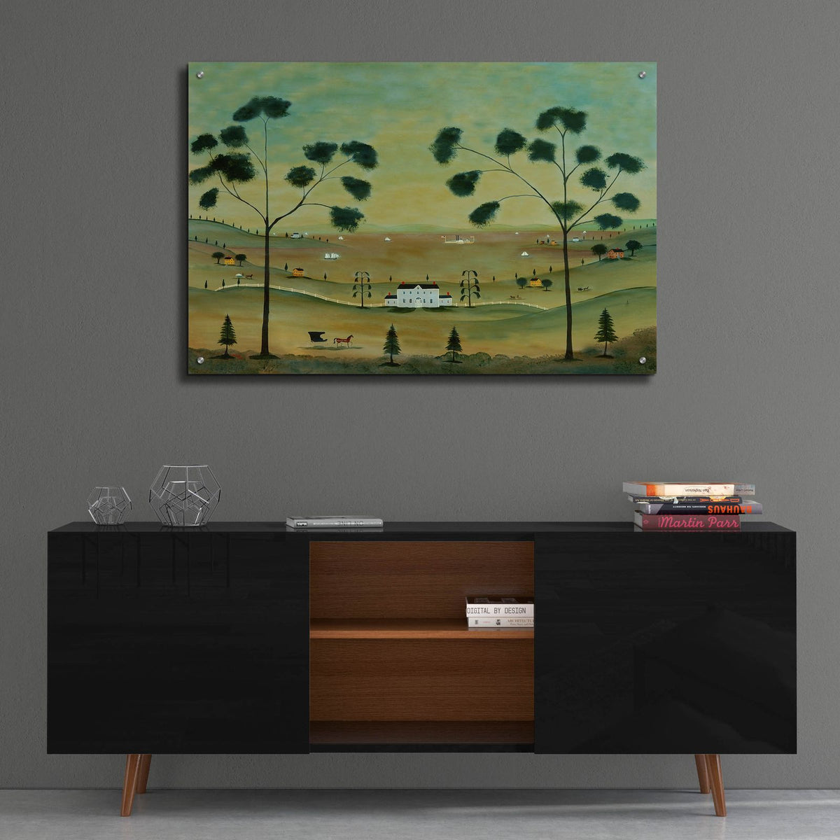 Hudson River Landscape by C Munro - 36x24 acrylic wall art in a room