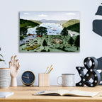 Lake Front Carnival by C Munro - 16x12 acrylic wall art in a room