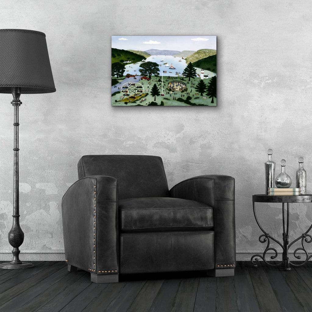 Lake Front Carnival by C Munro - 24x16 acrylic wall art in a room