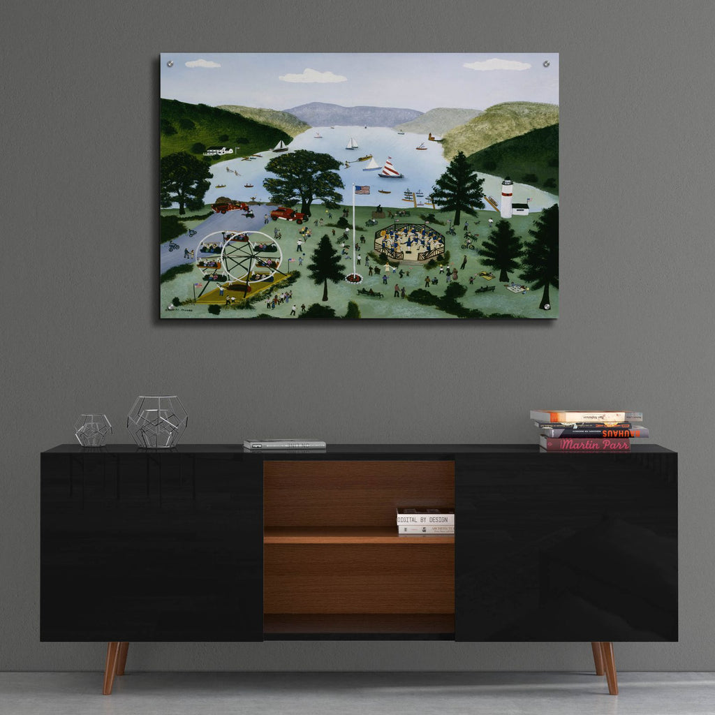 Lake Front Carnival by C Munro - 36x24 acrylic wall art in a room