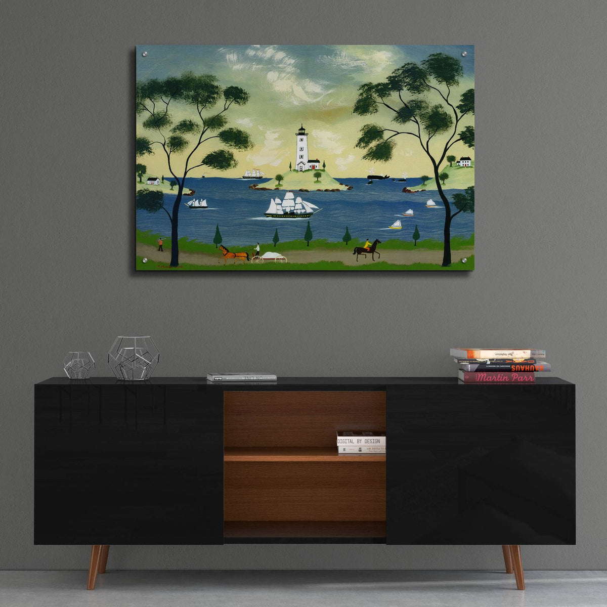 Light House Island by C Munro - 36x24 acrylic wall art in a room