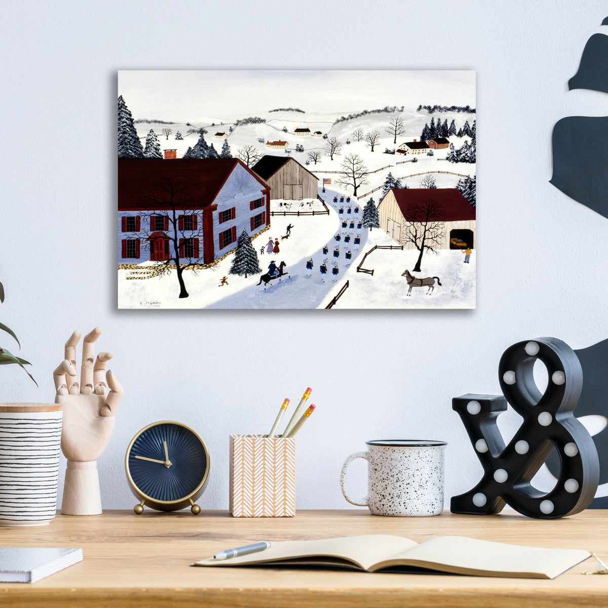 Marching Union by C Munro - 16x12 acrylic wall art in a room