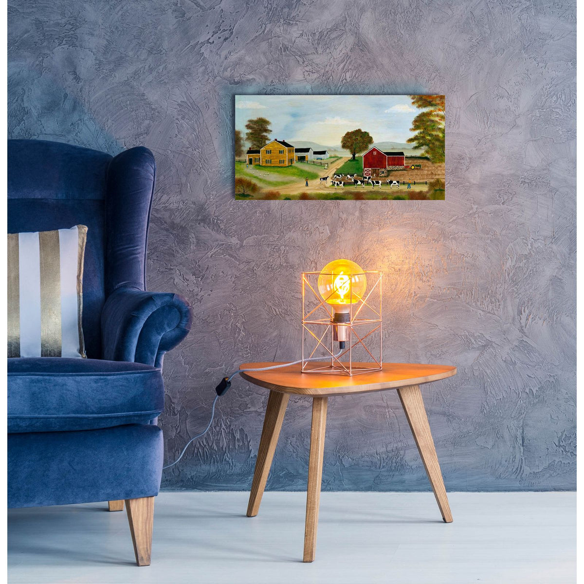 Milking Time by C Munro - 24x12 acrylic wall art in a room