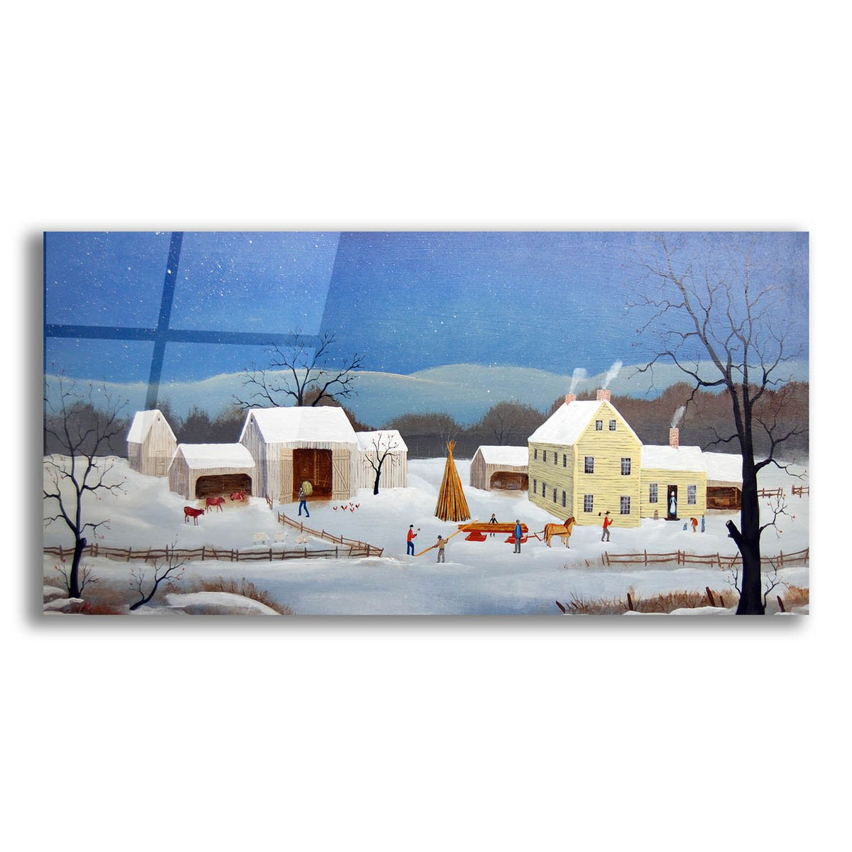 Preparing Hops Poles In Winter by C Munro acrylic glass wall art