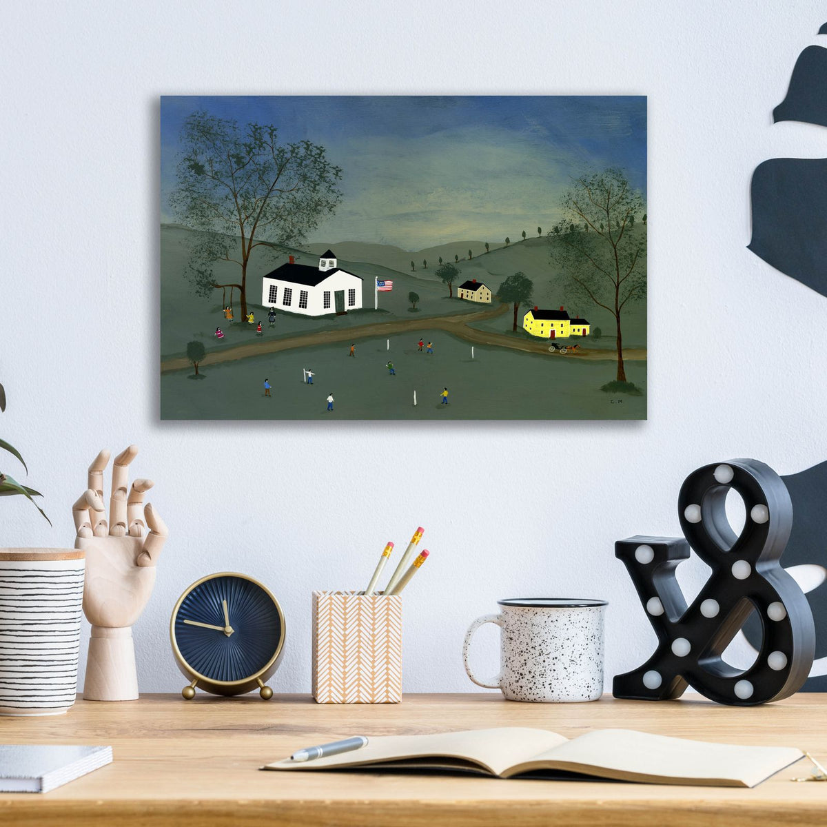 School Recess by C Munro - 16x12 acrylic wall art in a room
