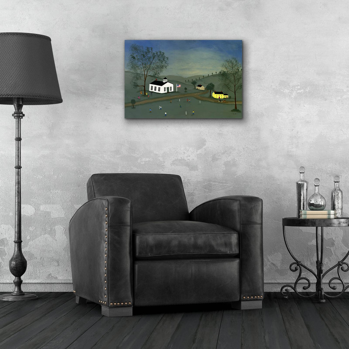 School Recess by C Munro - 24x16 acrylic wall art in a room