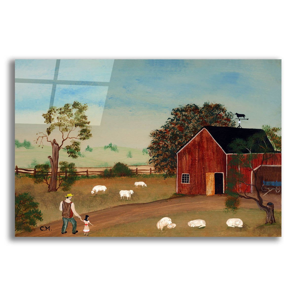Sheep Farm by C Munro acrylic glass wall art