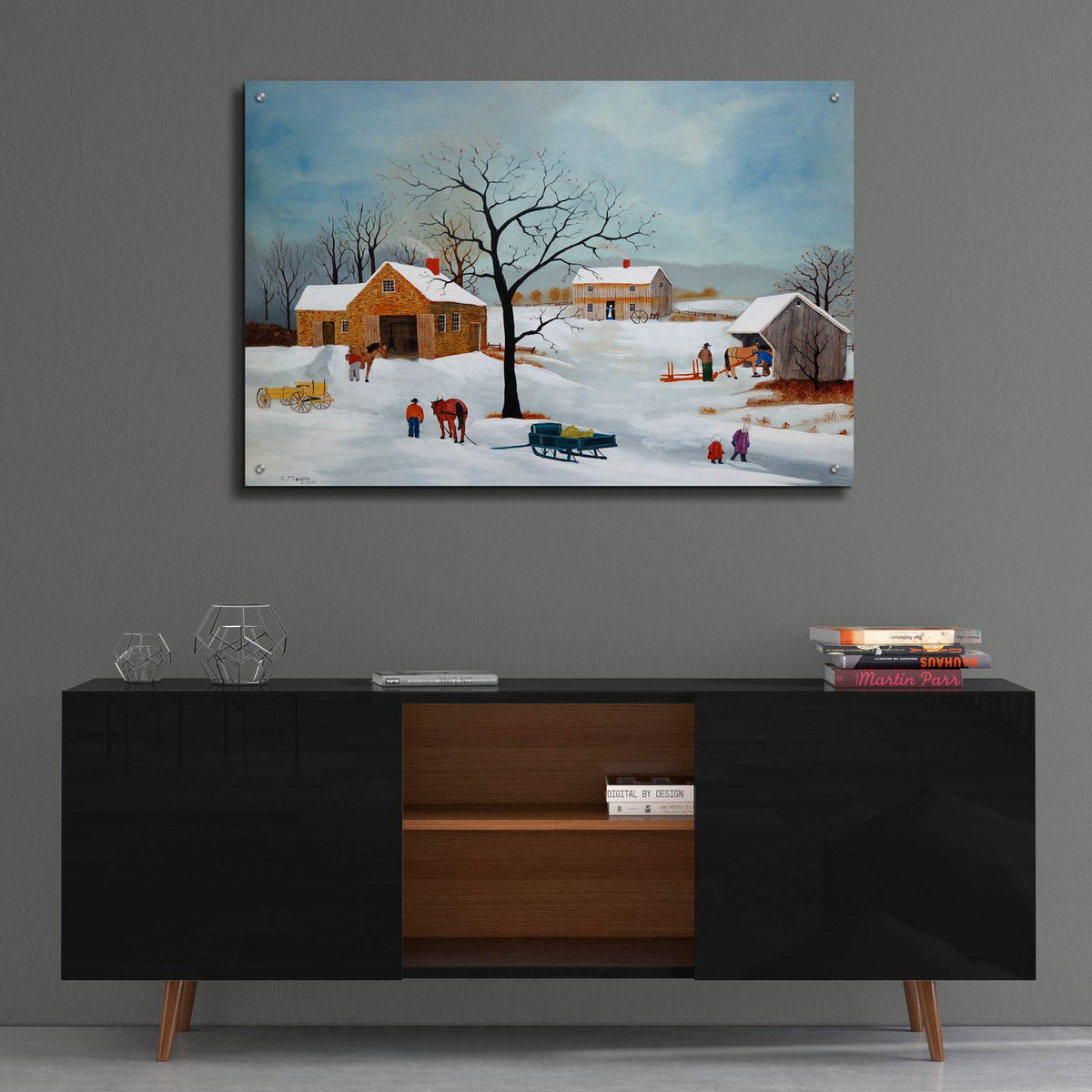 Shoeing The Horse by C Munro - 36x24 acrylic wall art in a room