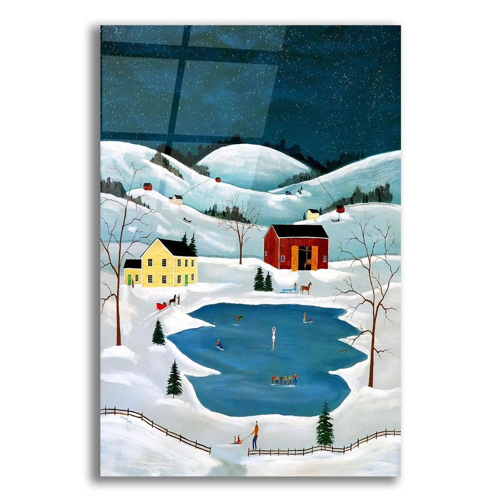 Skating On The Pond by C Munro acrylic glass wall art