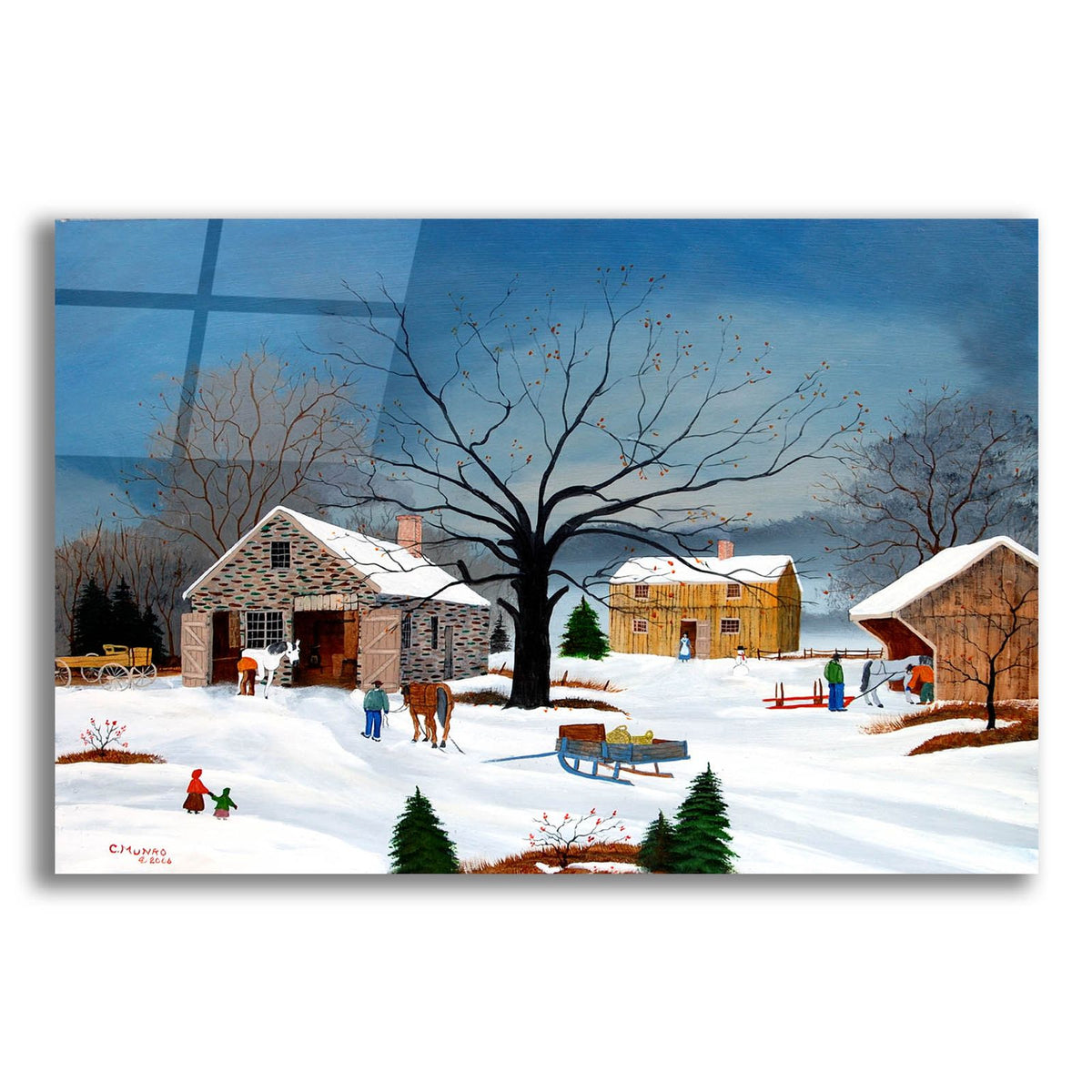 Smithy In Winter by C Munro acrylic glass wall art