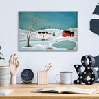 Snow Scene by C Munro - 16x12 acrylic wall art in a room
