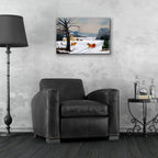 The Red Sleigh by C Munro - 24x16 acrylic wall art in a room