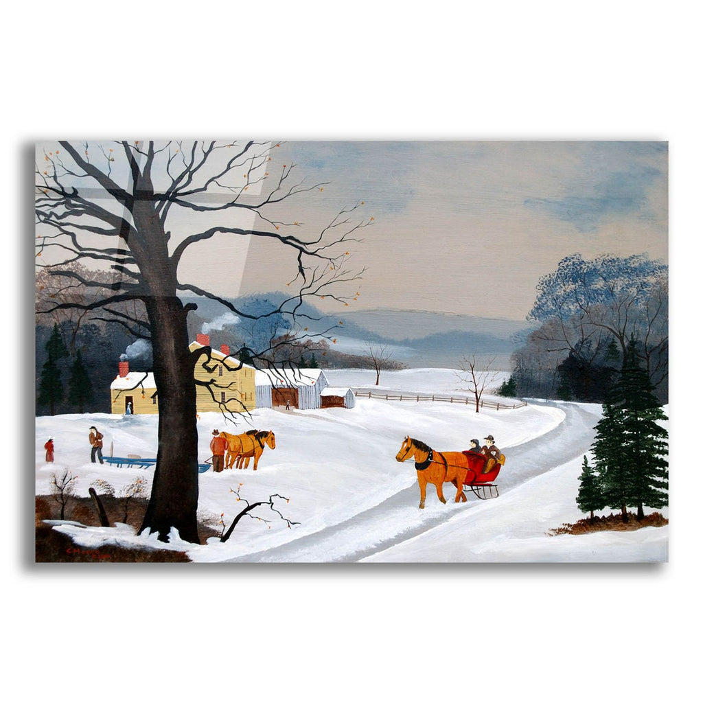 The Red Sleigh by C Munro acrylic glass wall art