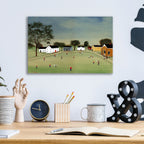 Town Ball On The Village Green by C Munro - 16x12 acrylic wall art in a room