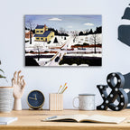 Winter At The Crossroads by C Munro - 16x12 acrylic wall art in a room