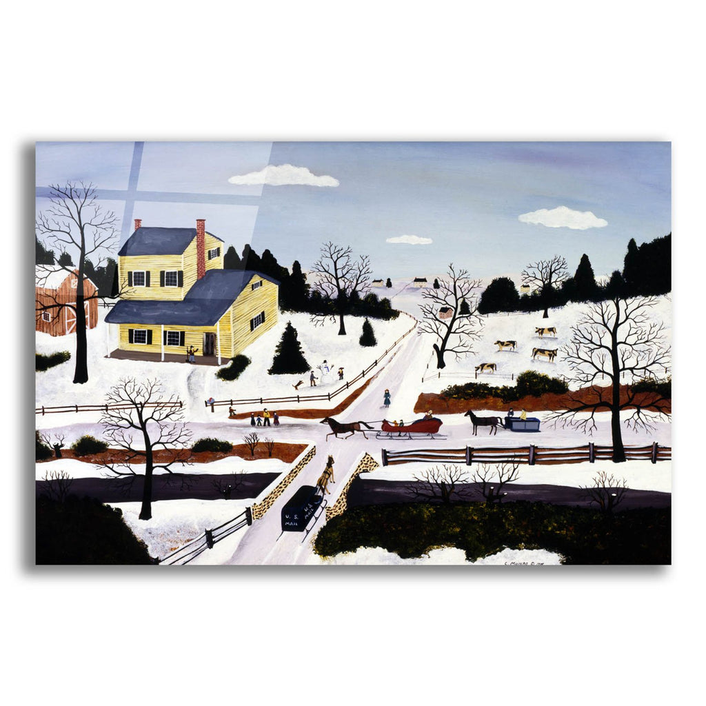 Winter At The Crossroads by C Munro acrylic glass wall art