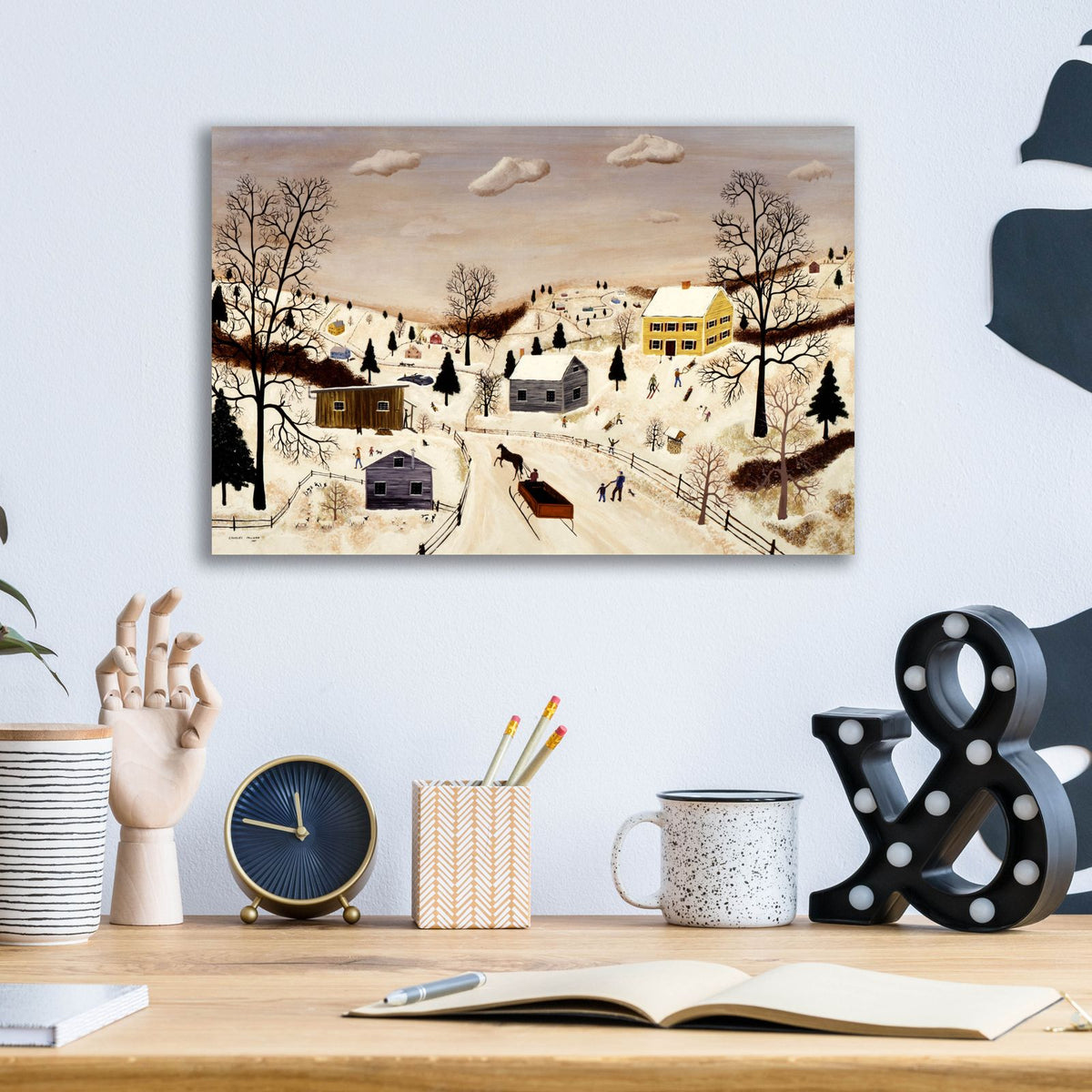 Winter In The Valley by C Munro - 16x12 acrylic wall art in a room