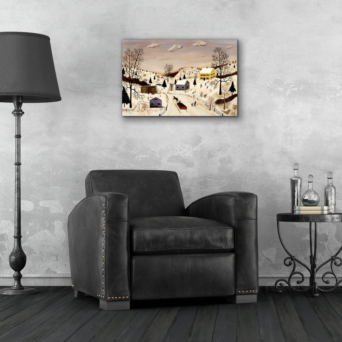 Winter In The Valley by C Munro - 24x16 acrylic wall art in a room