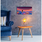 Black Cat Meadow 3 by Ann Klee - 24x12 acrylic wall art in a room