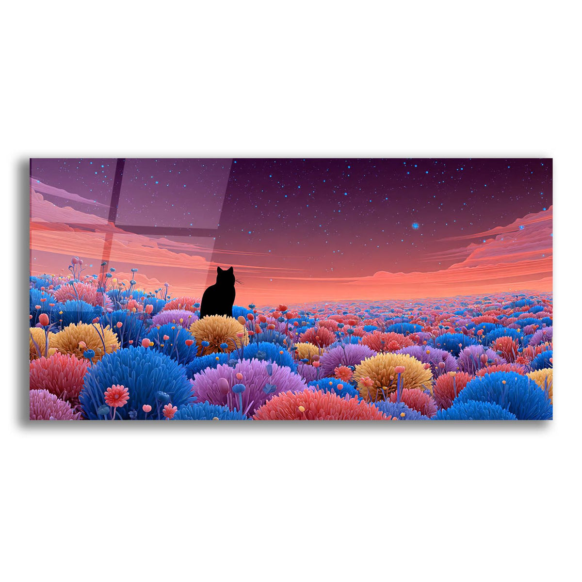 Black Cat Meadow 3 by Ann Klee acrylic glass wall art