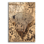 Highland Cow Botanical by Ann Klee acrylic glass wall art