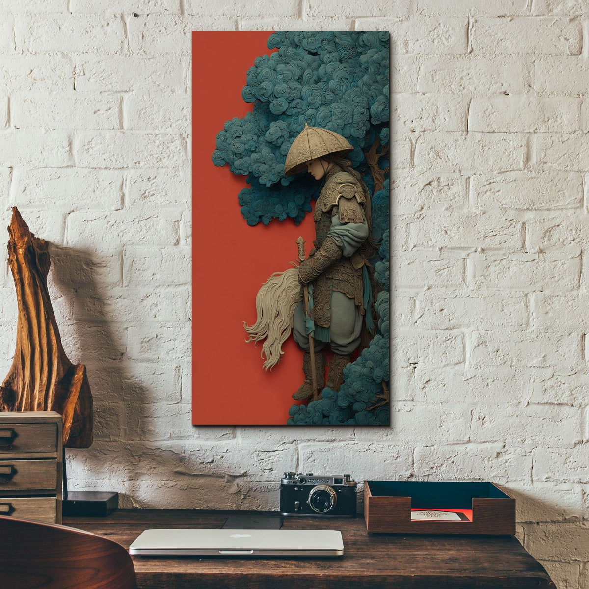 Samurai by Ann Klee - 12x24 acrylic wall art in a room