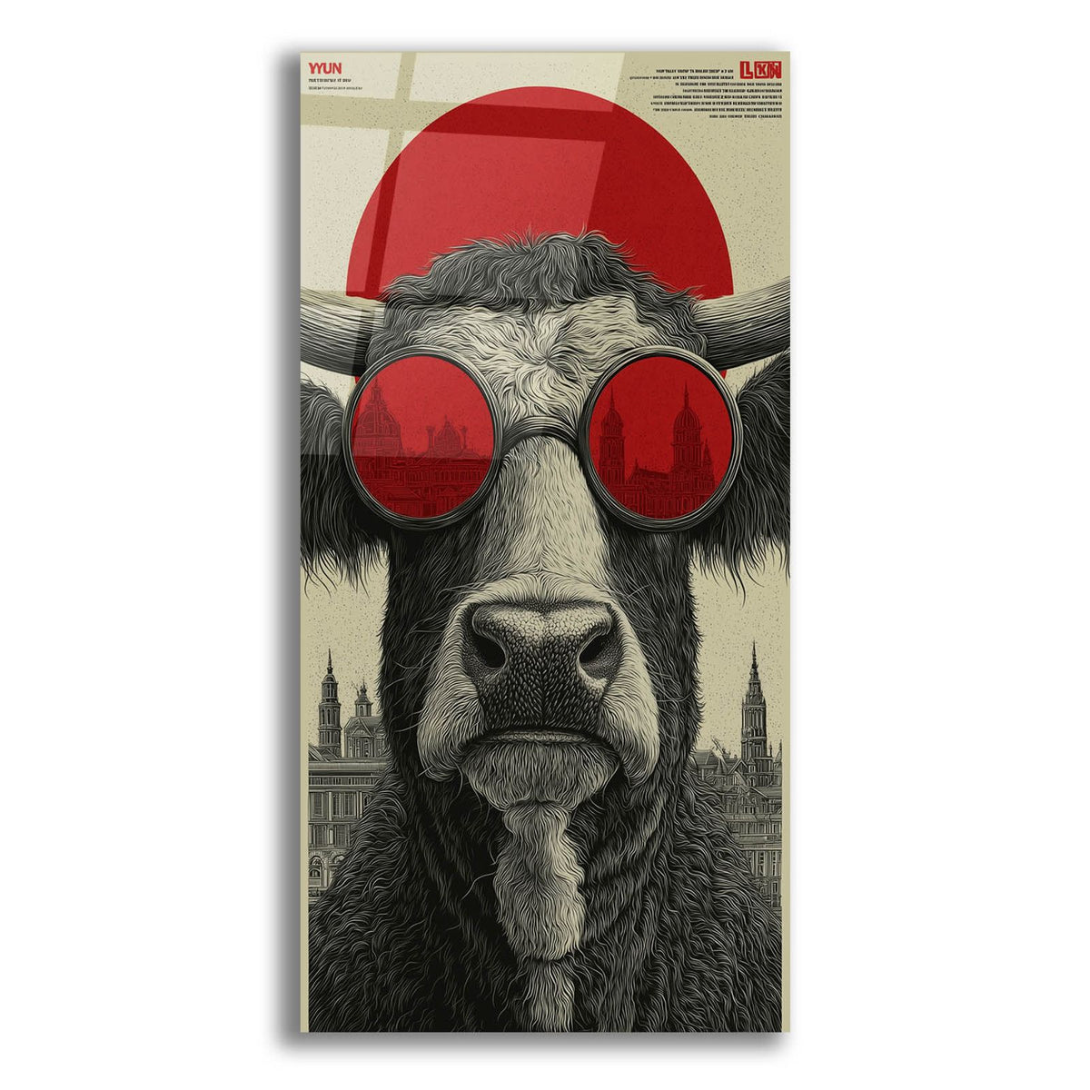 Cow Googles by Ann Klee acrylic glass wall art