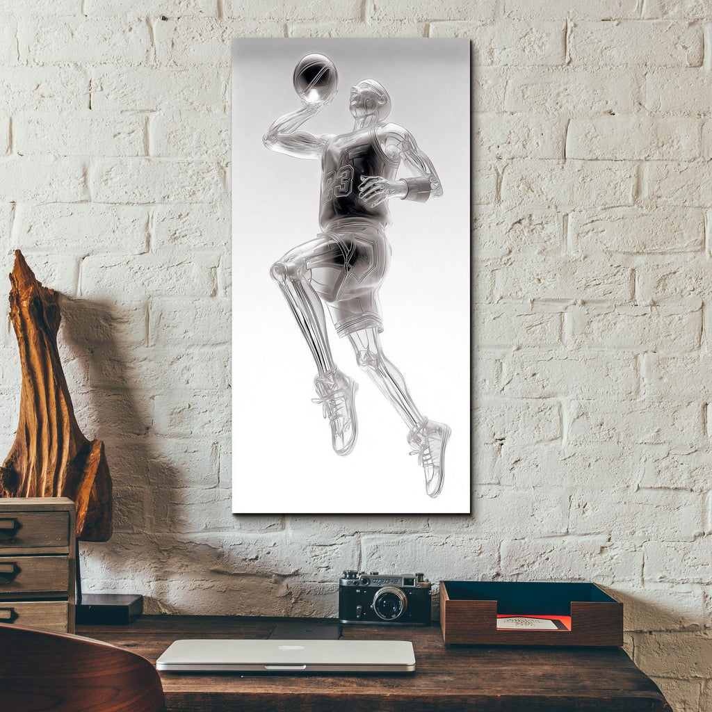 Basketball Glass Legend 23 by Ann Klee - 12x24 acrylic wall art in a room