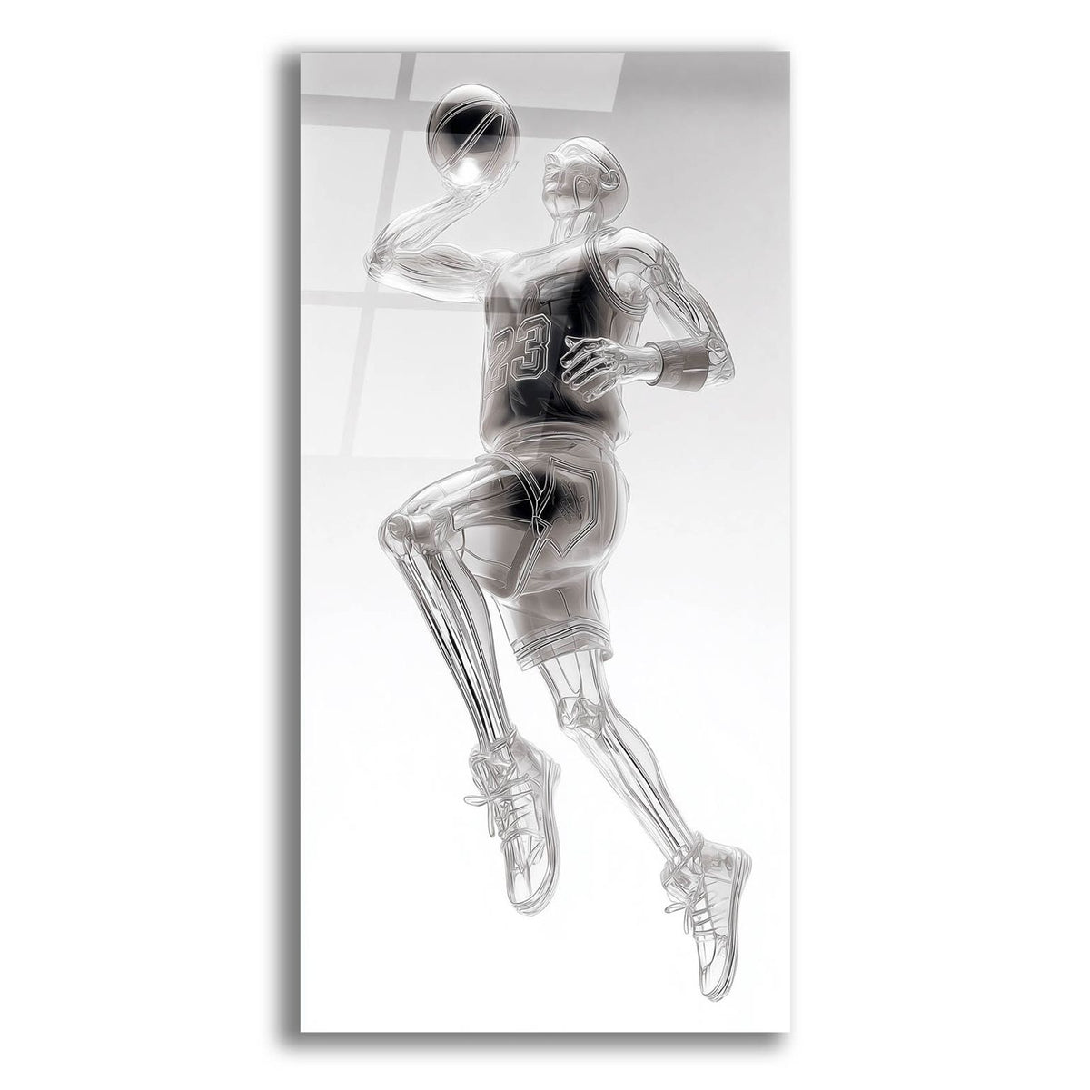 Basketball Glass Legend 23 by Ann Klee acrylic glass wall art