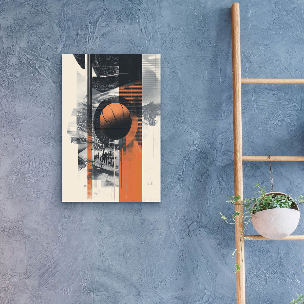 Basketball Composition by Ann Klee - 16x24 acrylic wall art in a room