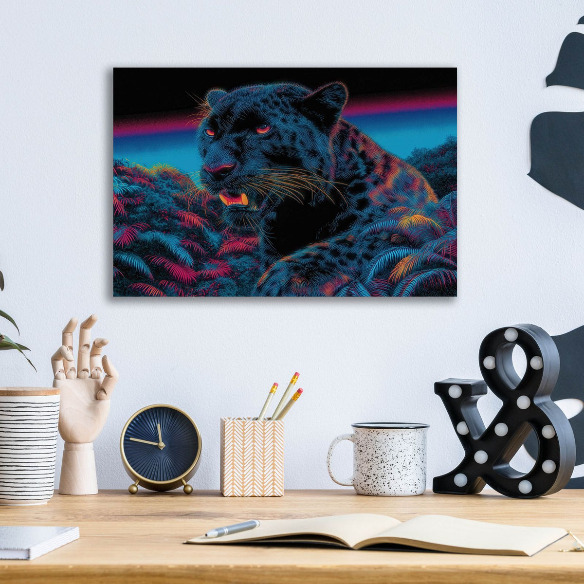 Fearless Puma by Ann Klee - 16x12 acrylic wall art in a room