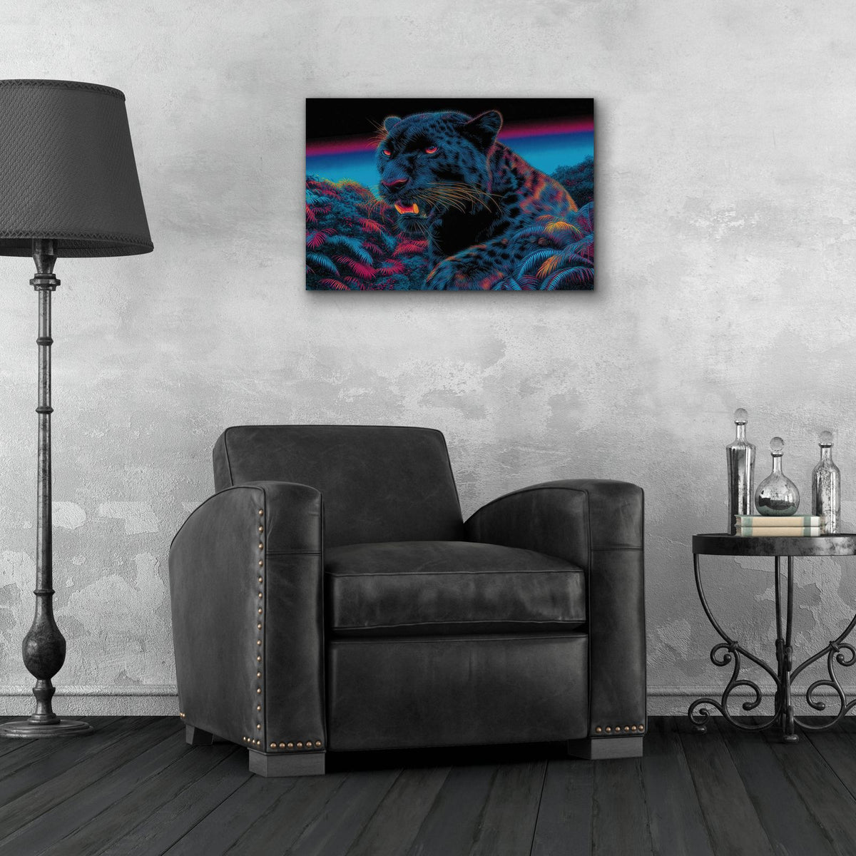 Fearless Puma by Ann Klee - 24x16 acrylic wall art in a room