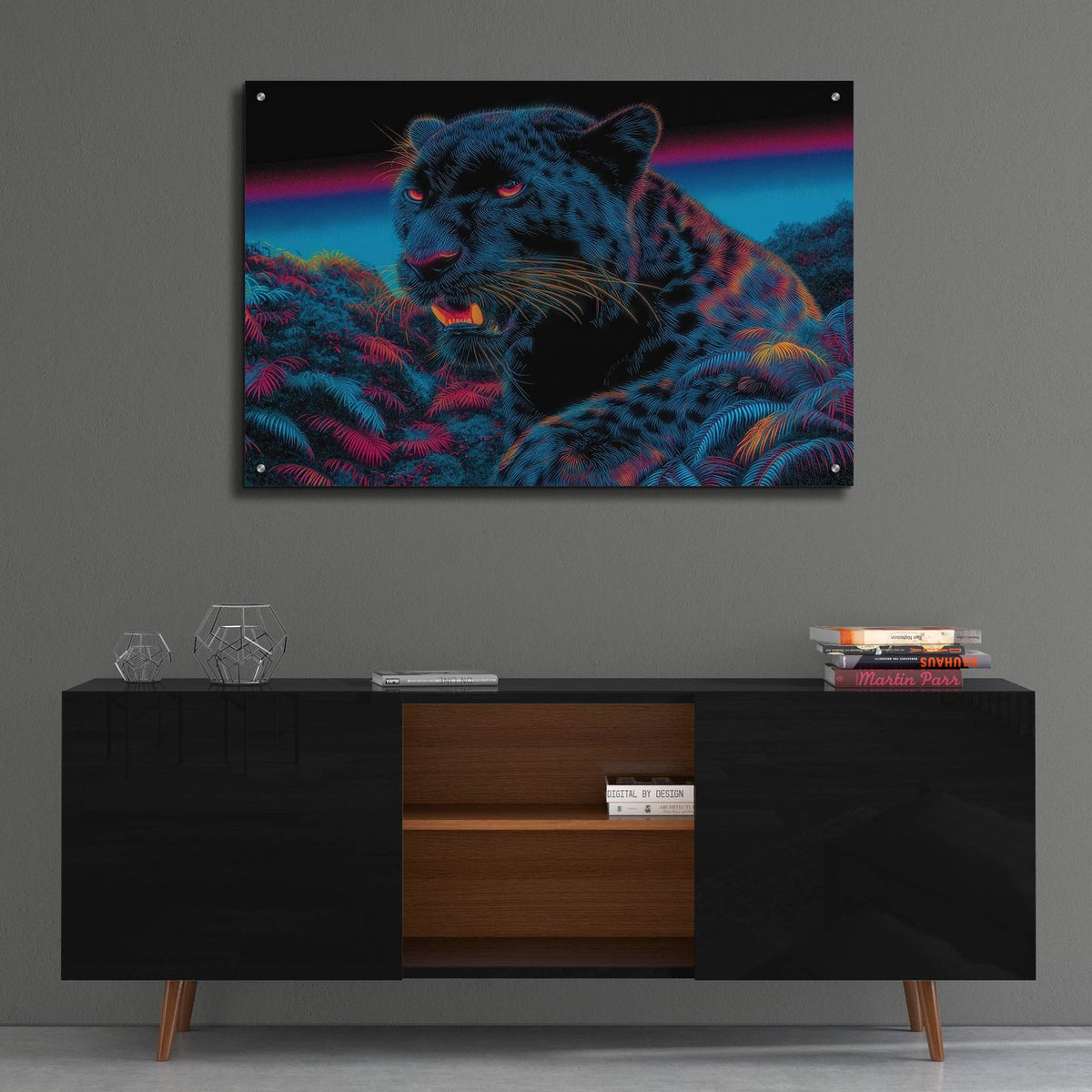 Fearless Puma by Ann Klee - 36x24 acrylic wall art in a room