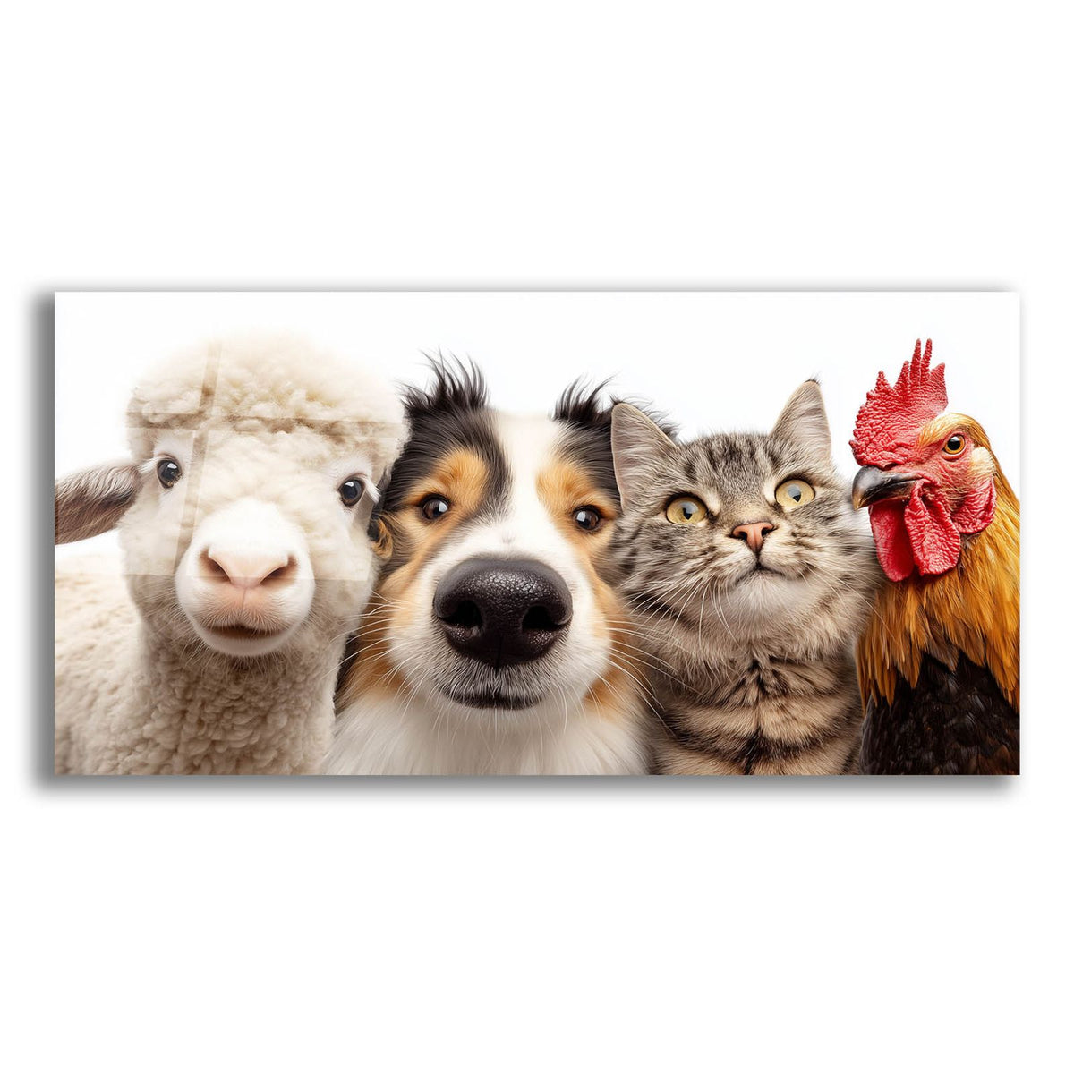 Farm Friends Selfie by Ann Klee acrylic glass wall art