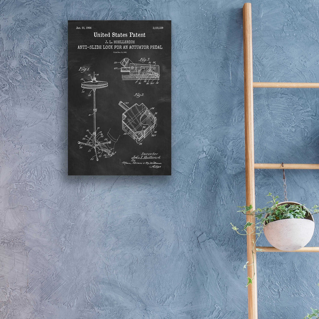 Epic Art 'Anti-slide Lock Blueprint Patent Chalkboard,' Acrylic Glass Wall Art,16x24